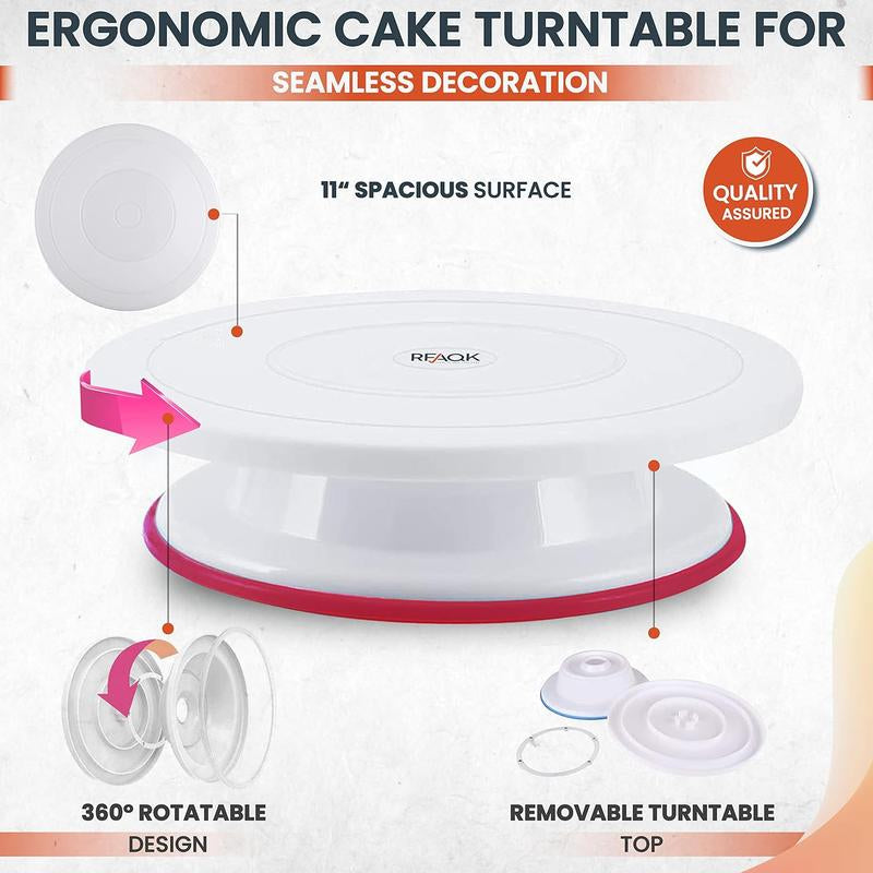 700PC Cake Decorating Kit with Springform Pans, Turntable, Piping Tips, Icing Spatulas, Cake Leveler, Fondant Tools, and More—Perfect for All Baking Needs