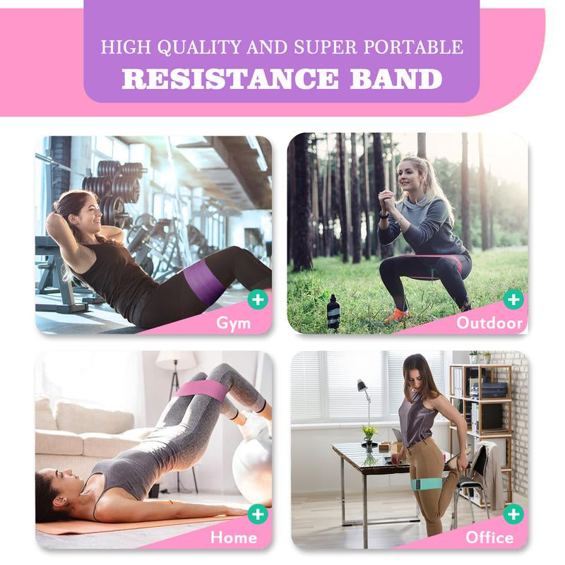 Fabric Resistance Bands for Working Out,5 Colours for Women&Men, Cloth Workout Bands Resistance Loop Exercise Bands for Legs Butt at Home Fitness, Yoga, Pilates