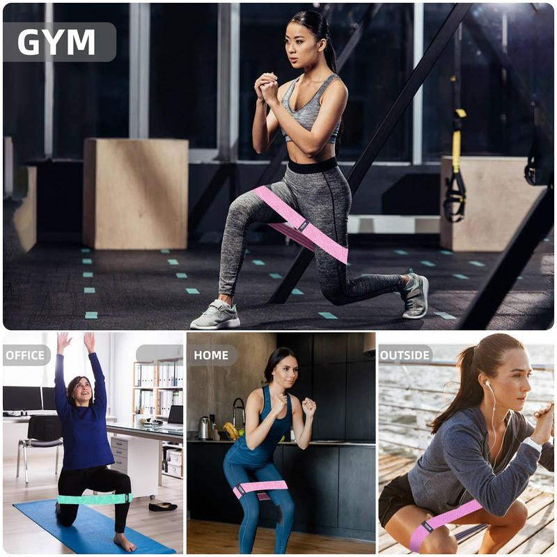 Fabric Resistance Bands for Working Out,5 Colours for Women&Men, Cloth Workout Bands Resistance Loop Exercise Bands for Legs Butt at Home Fitness, Yoga, Pilates